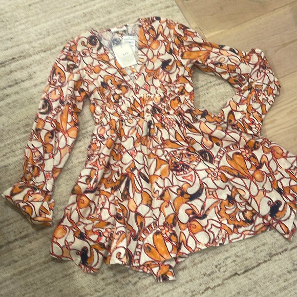 A.L.C. White Multi Salina Mini Dress - Size 6 - Picture 6 of 13